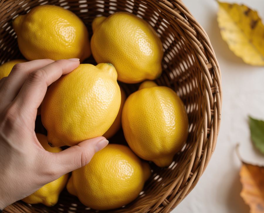 Gathering fresh lemons